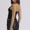 Lia Black Satin Waist Cinch Corset Top Lia Black Satin Waist Cinch Corset Top