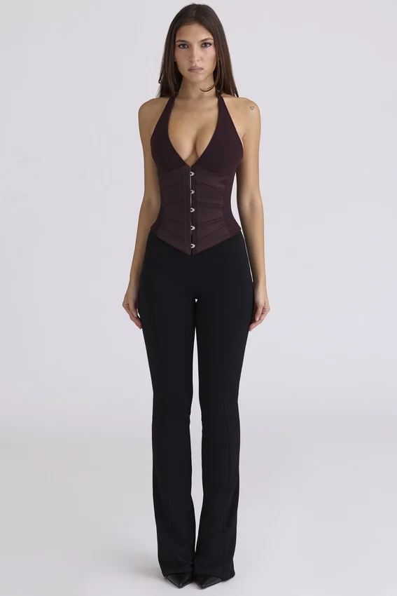 Lia Chocolat Satin Waist Cinch Corset Top Lia Chocolat Satin Waist Cinch Corset Top