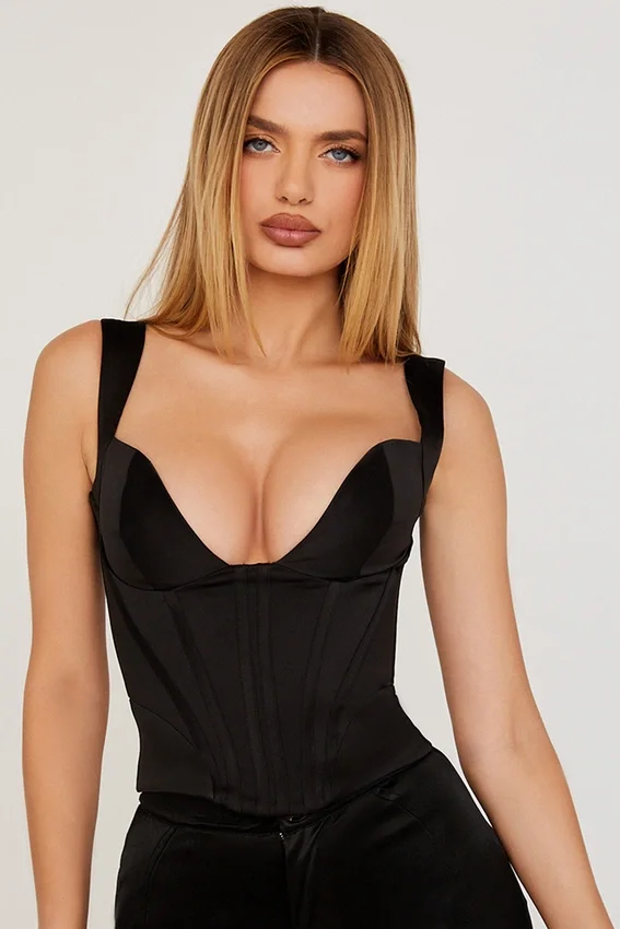 Liberty Black Satin Corset Liberty Black Satin Corset