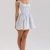 Liesl Blue Striped Pintucked Mini Dress Liesl Blue Striped Pintucked Mini Dress