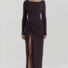 Lilas Espresso Knit Midi Skirt