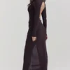 Lilas Espresso Knit Midi Skirt
