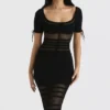 Lilla Black Openwork Knit Midi Dress Lilla Black Openwork Knit Midi Dress