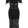 Lilla Black Openwork Knit Midi Dress Lilla Black Openwork Knit Midi Dress