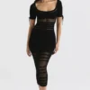 Lilla Black Openwork Knit Midi Dress Lilla Black Openwork Knit Midi Dress