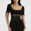 Lilla Black Openwork Knit Midi Dress Lilla Black Openwork Knit Midi Dress