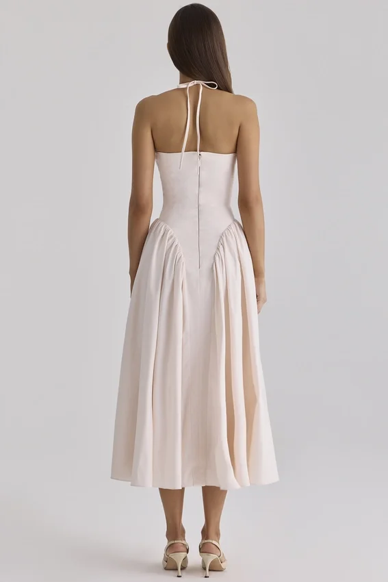Lilli Blush Peek-a-Boo Keyhole Cotton Midi Dress Lilli Blush Peek-a-Boo Keyhole Cotton Midi Dress