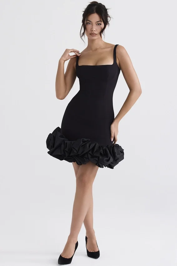 Lilou Black Ruffle Hem Dress Lilou Black Ruffle Hem Dress