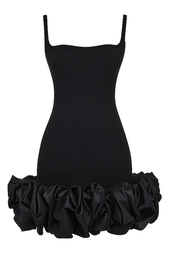 Lilou Black Ruffle Hem Dress Lilou Black Ruffle Hem Dress