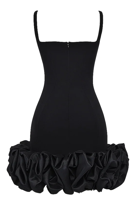 Lilou Black Ruffle Hem Dress Lilou Black Ruffle Hem Dress