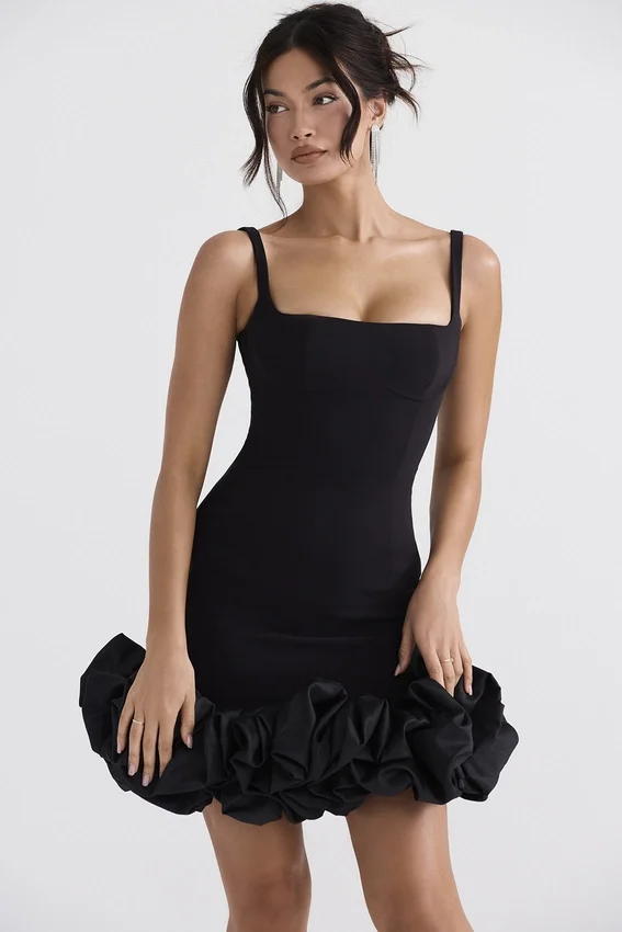 Lilou Black Ruffle Hem Dress Lilou Black Ruffle Hem Dress