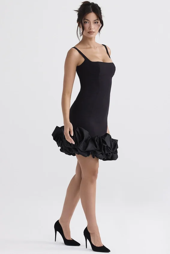 Lilou Black Ruffle Hem Dress Lilou Black Ruffle Hem Dress