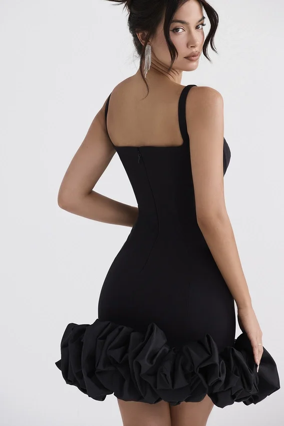 Lilou Black Ruffle Hem Dress Lilou Black Ruffle Hem Dress