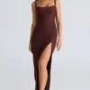 Lini Burgundy Stretch Mesh Maxi Dress Lini Burgundy Stretch Mesh Maxi Dress