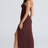 Lini Burgundy Stretch Mesh Maxi Dress Lini Burgundy Stretch Mesh Maxi Dress