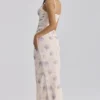 Lini Ivory Sweet Peony Print Stretch Mesh Maxi Dress Lini Ivory Sweet Peony Print Stretch Mesh Maxi Dress