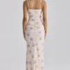 Lini Ivory Sweet Peony Print Stretch Mesh Maxi Dress Lini Ivory Sweet Peony Print Stretch Mesh Maxi Dress