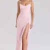 Lini Soft Pink Mesh Maxi Dress Lini Soft Pink Mesh Maxi Dress