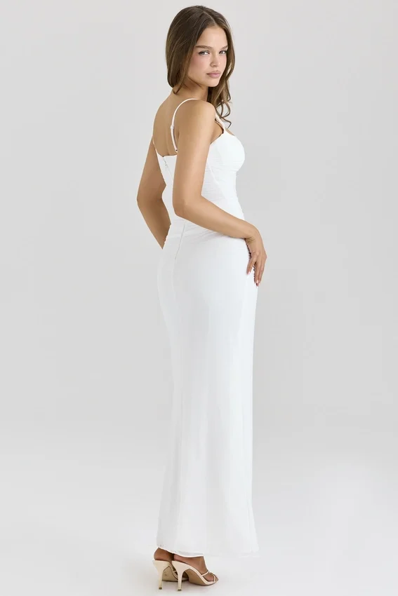 Lini White Mesh Maxi Dress Lini White Mesh Maxi Dress