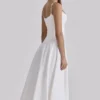 Liora White Cotton Broderie Anglaise Trim Midi Sundress Liora White Cotton Broderie Anglaise Trim Midi Sundress