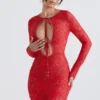 Lisandra Red Lace Maxi Dress Lisandra Red Lace Maxi Dress