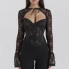 Lisette Black Lace Corset Top with Bolero Lisette Black Lace Corset Top with Bolero