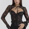 Lisette Black Lace Corset Top with Bolero Lisette Black Lace Corset Top with Bolero