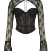 Lisette Black Lace Corset Top with Bolero Lisette Black Lace Corset Top with Bolero
