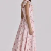 Livia Pink Vintage Rose Cotton Midi Sundress Livia Pink Vintage Rose Cotton Midi Sundress