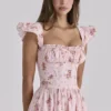 Livia Pink Vintage Rose Cotton Midi Sundress Livia Pink Vintage Rose Cotton Midi Sundress