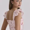 Livia Pink Vintage Rose Cotton Midi Sundress Livia Pink Vintage Rose Cotton Midi Sundress