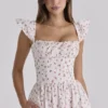 Livia White Rose Print Cotton Midi Sundress Livia White Rose Print Cotton Midi Sundress