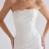 Livie White Cotton Broderie Strapless Corset Top Livie White Cotton Broderie Strapless Corset Top