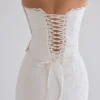 Livie White Cotton Broderie Strapless Corset Top Livie White Cotton Broderie Strapless Corset Top