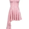 Lola Pink Jacquard Draped Mini Dress