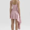 Lola Pink Jacquard Draped Mini Dress