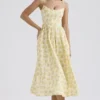 Lolita Buttercup Vintage Floral Print Cotton Corset Sundress Lolita Buttercup Vintage Floral Print Cotton Corset Sundress