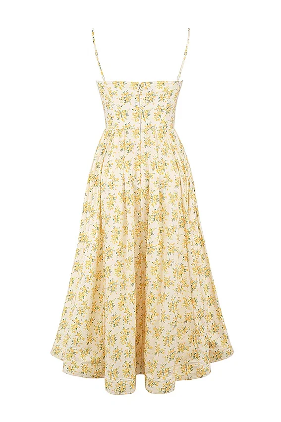 Lolita Buttercup Vintage Floral Print Cotton Corset Sundress Lolita Buttercup Vintage Floral Print Cotton Corset Sundress