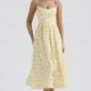Lolita Buttercup Vintage Floral Print Cotton Corset Sundress Lolita Buttercup Vintage Floral Print Cotton Corset Sundress