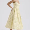Lolita Buttercup Vintage Floral Print Cotton Corset Sundress Lolita Buttercup Vintage Floral Print Cotton Corset Sundress