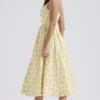 Lolita Buttercup Vintage Floral Print Cotton Corset Sundress Lolita Buttercup Vintage Floral Print Cotton Corset Sundress