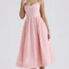 Lolita Rose Pink Cotton Corset Sundress Lolita Rose Pink Cotton Corset Sundress