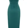 Loretta Emerald Green Satin Off Shoulder Dress Loretta Emerald Green Satin Off Shoulder Dress