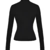 Lori Black Crystallised Lace Up Top
