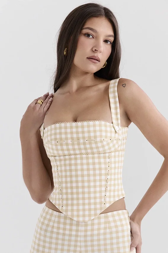 Lottie Gingerbread Gingham Corset Lottie Gingerbread Gingham Corset