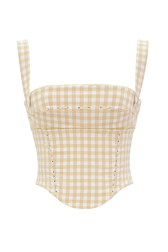 Lottie Gingerbread Gingham Corset Lottie Gingerbread Gingham Corset