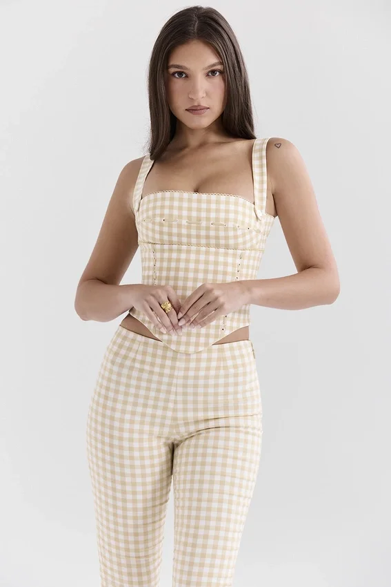 Lottie Gingerbread Gingham Corset Lottie Gingerbread Gingham Corset