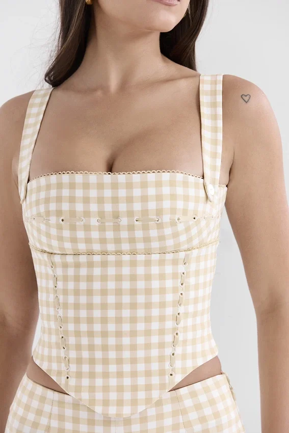 Lottie Gingerbread Gingham Corset Lottie Gingerbread Gingham Corset