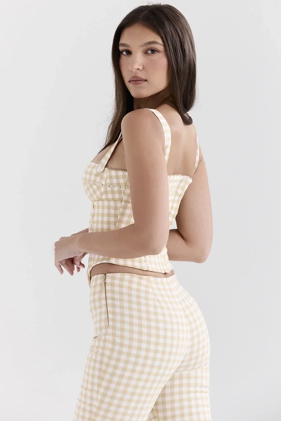 Lottie Gingerbread Gingham Corset Lottie Gingerbread Gingham Corset