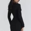 Lotus Black Crepe Keyhole Silhouette Mini Dress Lotus Black Crepe Keyhole Silhouette Mini Dress
